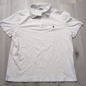 Charles Tyrwhitt England Rugby Polo Shirt Men XL White Cotton Rose Embroidery